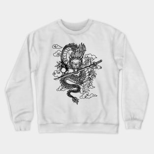 Black and White Chinese Dragon Crewneck Sweatshirt